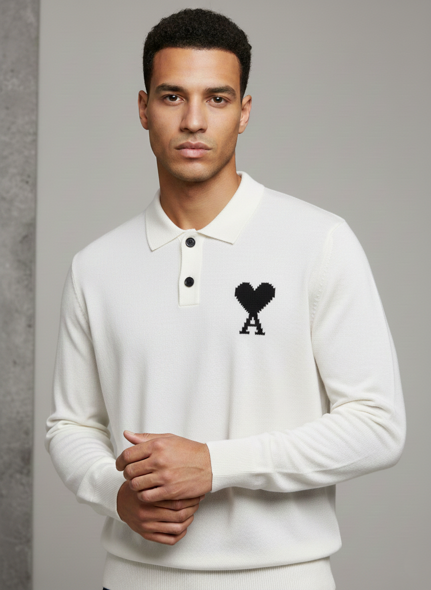 AMI Paris Polo T-shirt White