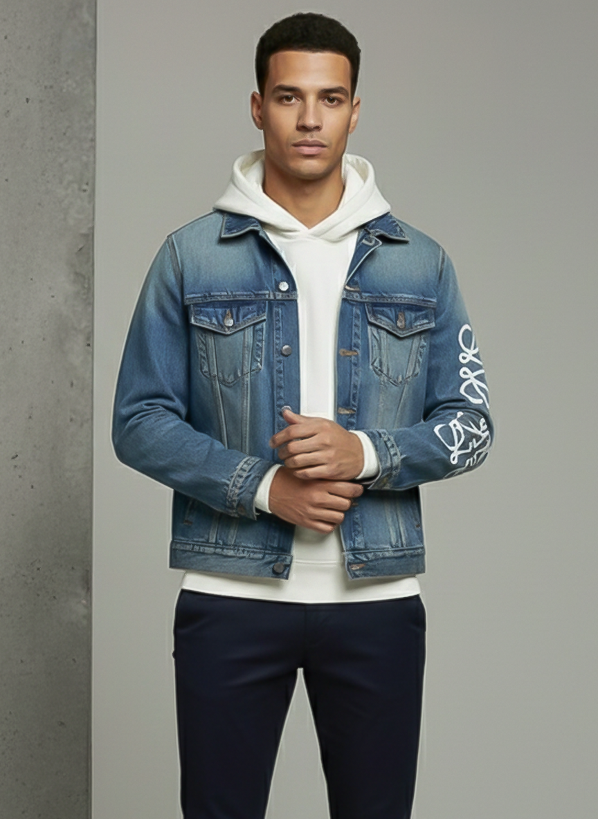 LOEWE Embroidered Logo denim jacket