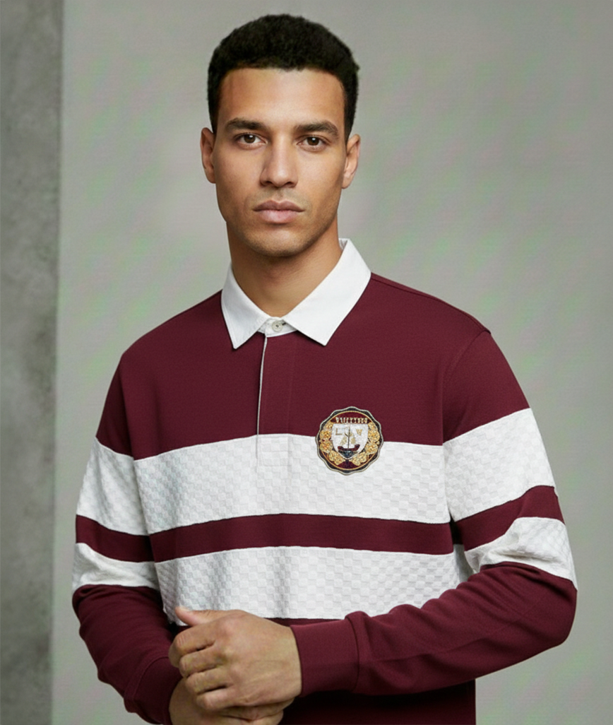 Louis Vuitton Damier Long-Sleeved Polo Shirt
