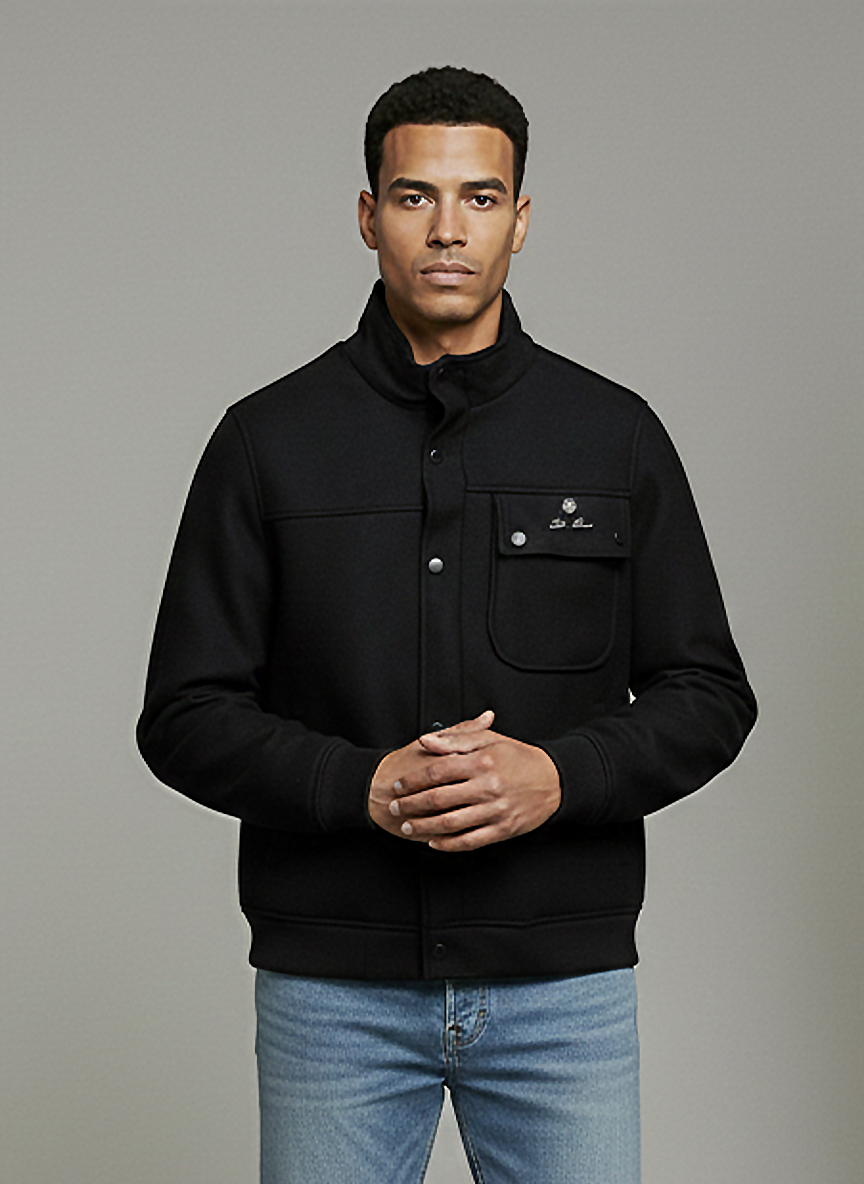 Loro Piana Black Wool Utility Jacket