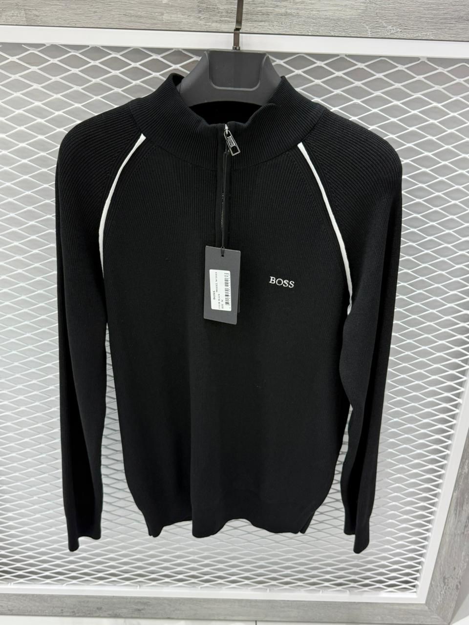 Boss Quarter Zip Golf Jumber Black