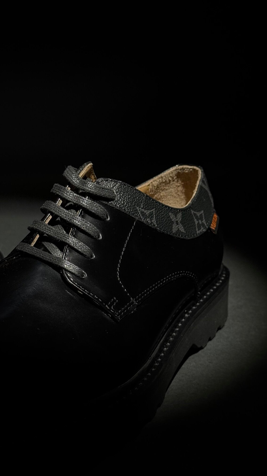 Louis Vuitton Monogram Collar Derby Shoes