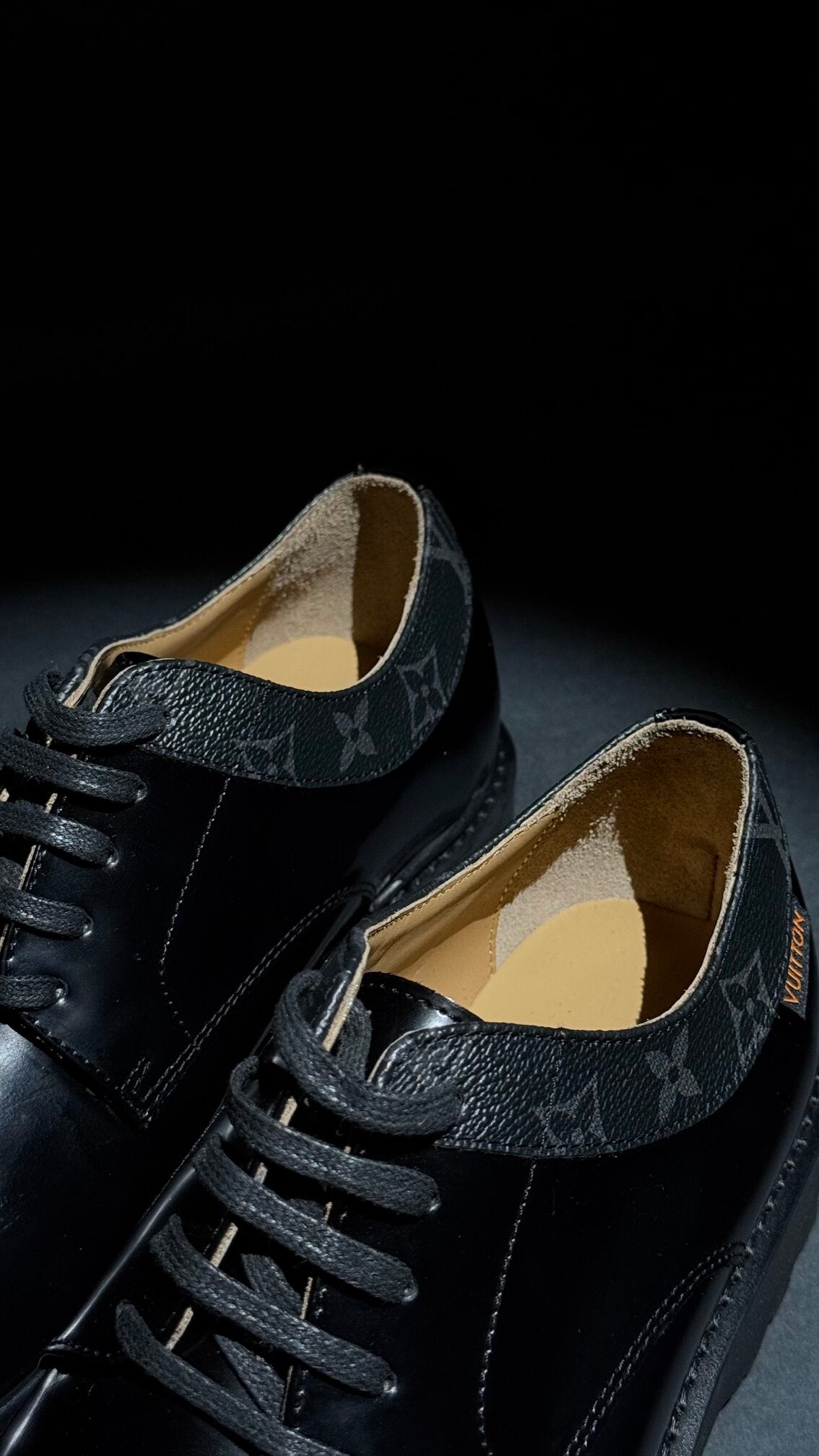 Louis Vuitton Monogram Collar Derby Shoes