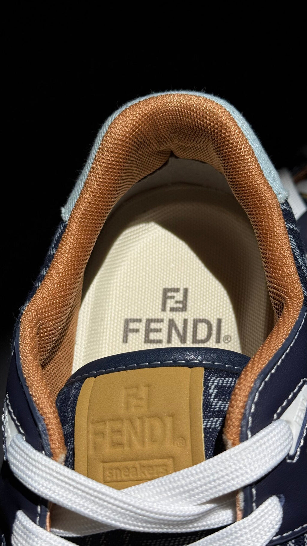 Fendi Force Sneakers – Blue FF Denim & Leather