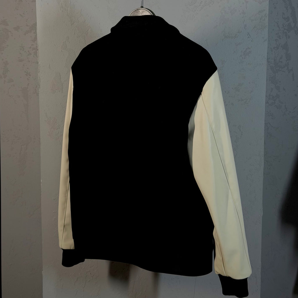 AMI Paris Black & Cream Varsity Jacket