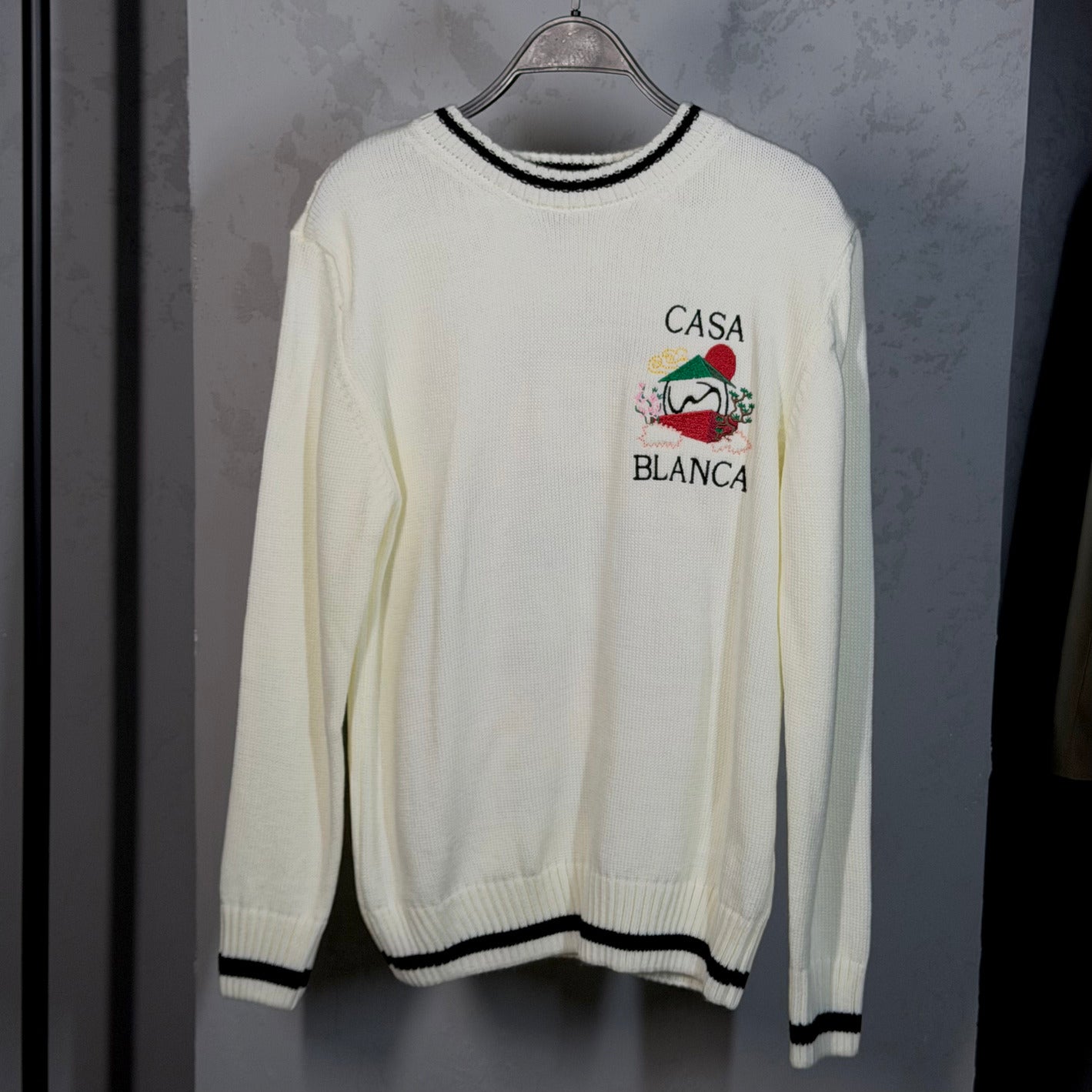 Casa Blanca Embroidered Sweater White