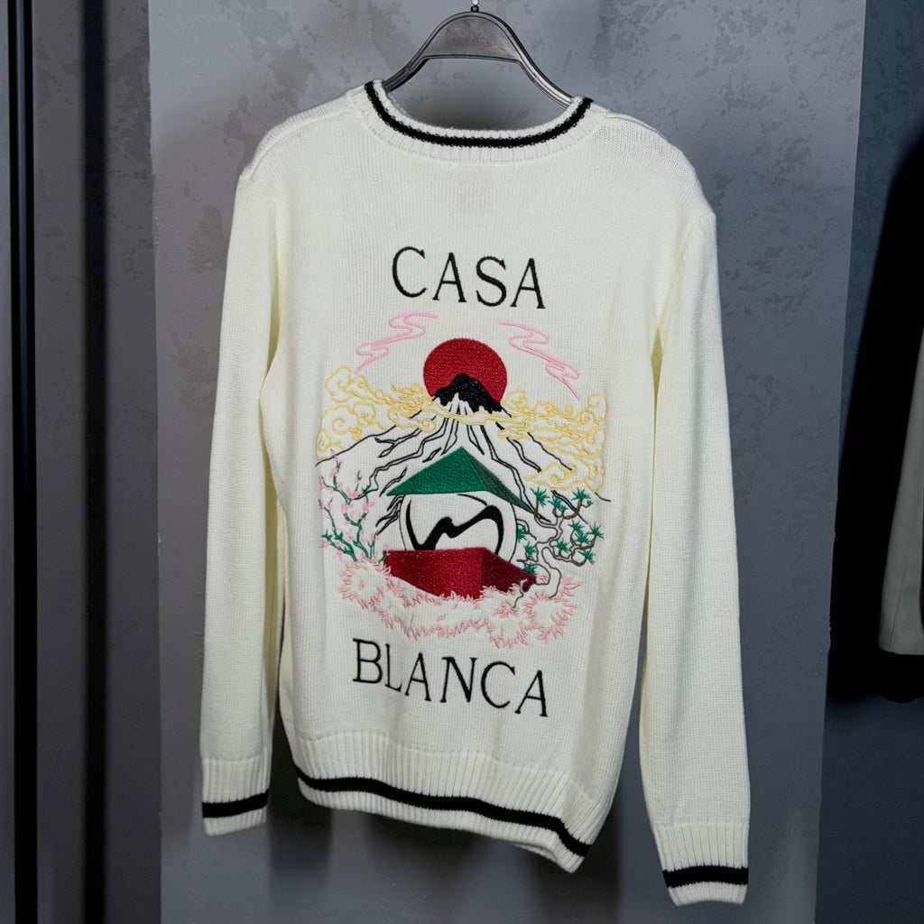 Casa Blanca Embroidered Sweater White