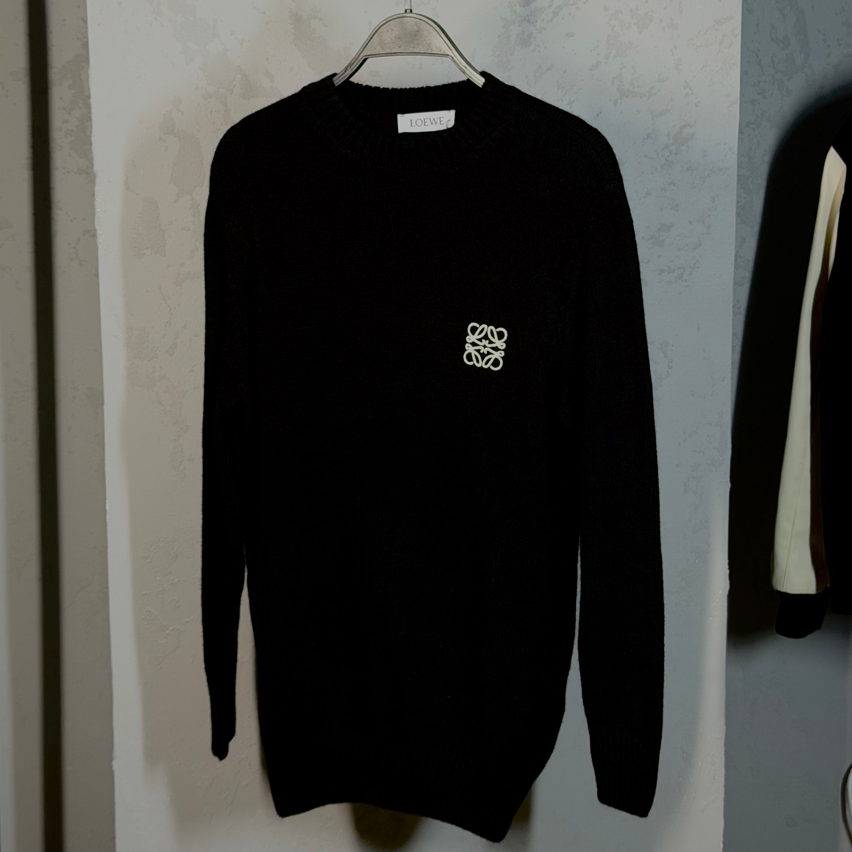 Loewe Anagram Crewneck Knit Sweater Black