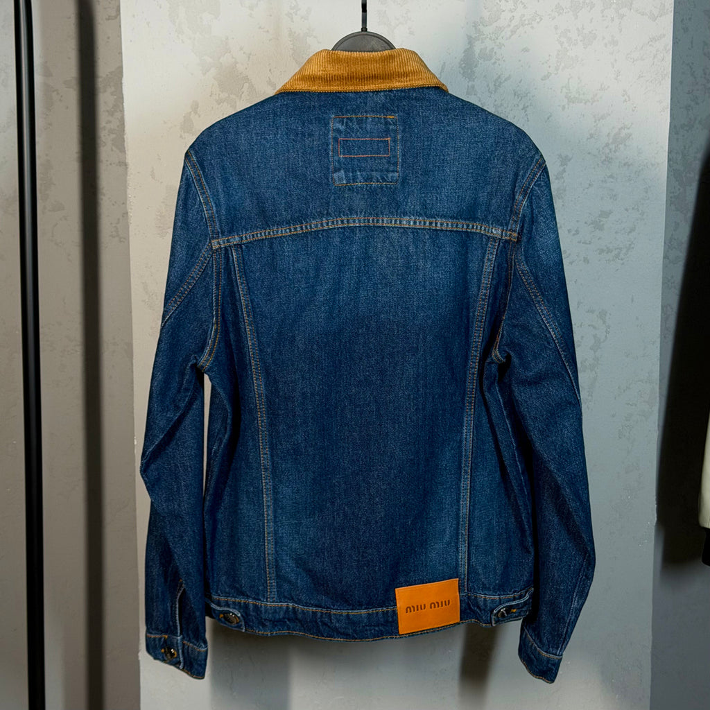 Miu Miu Denim Jacket with Corduroy Collar – Blue