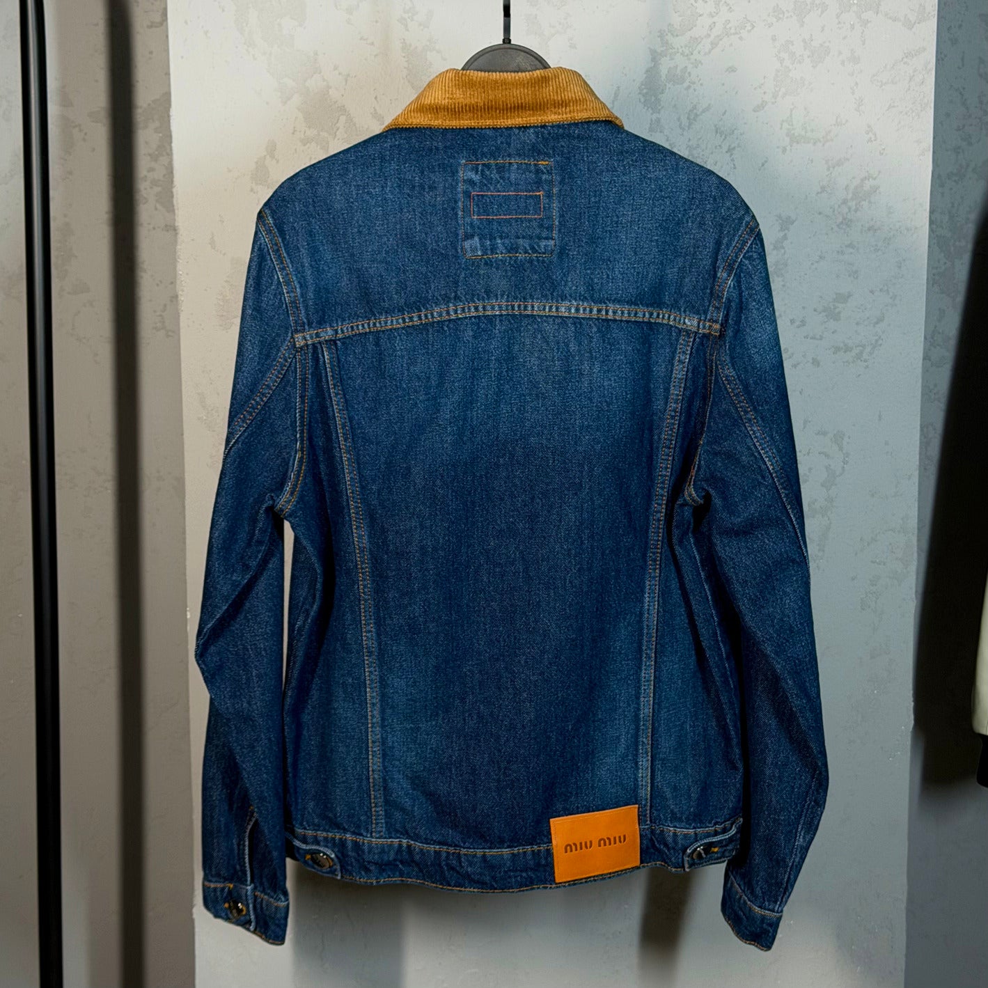 Miu Miu Denim Jacket with Corduroy Collar – Blue