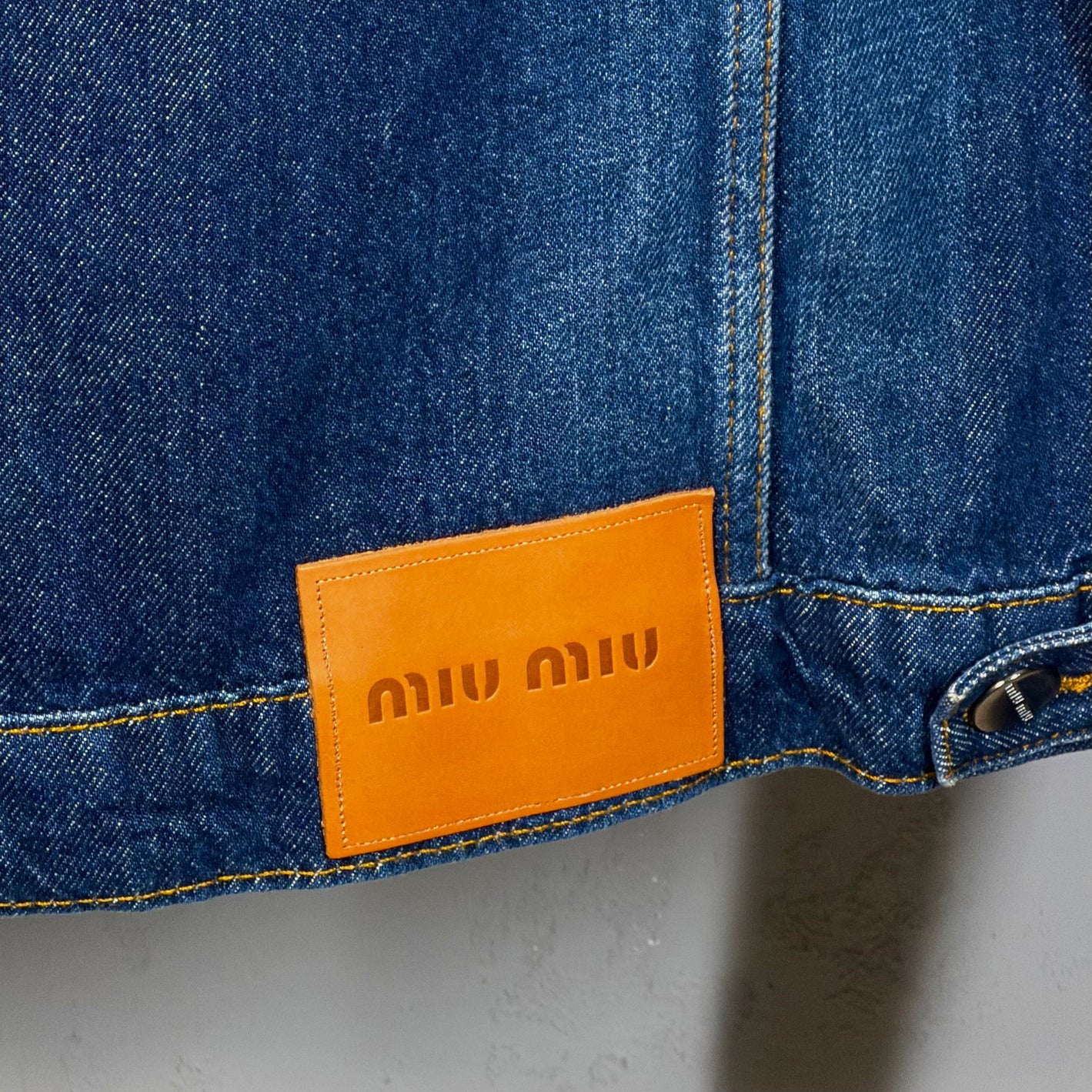 Miu Miu Denim Jacket with Corduroy Collar – Blue