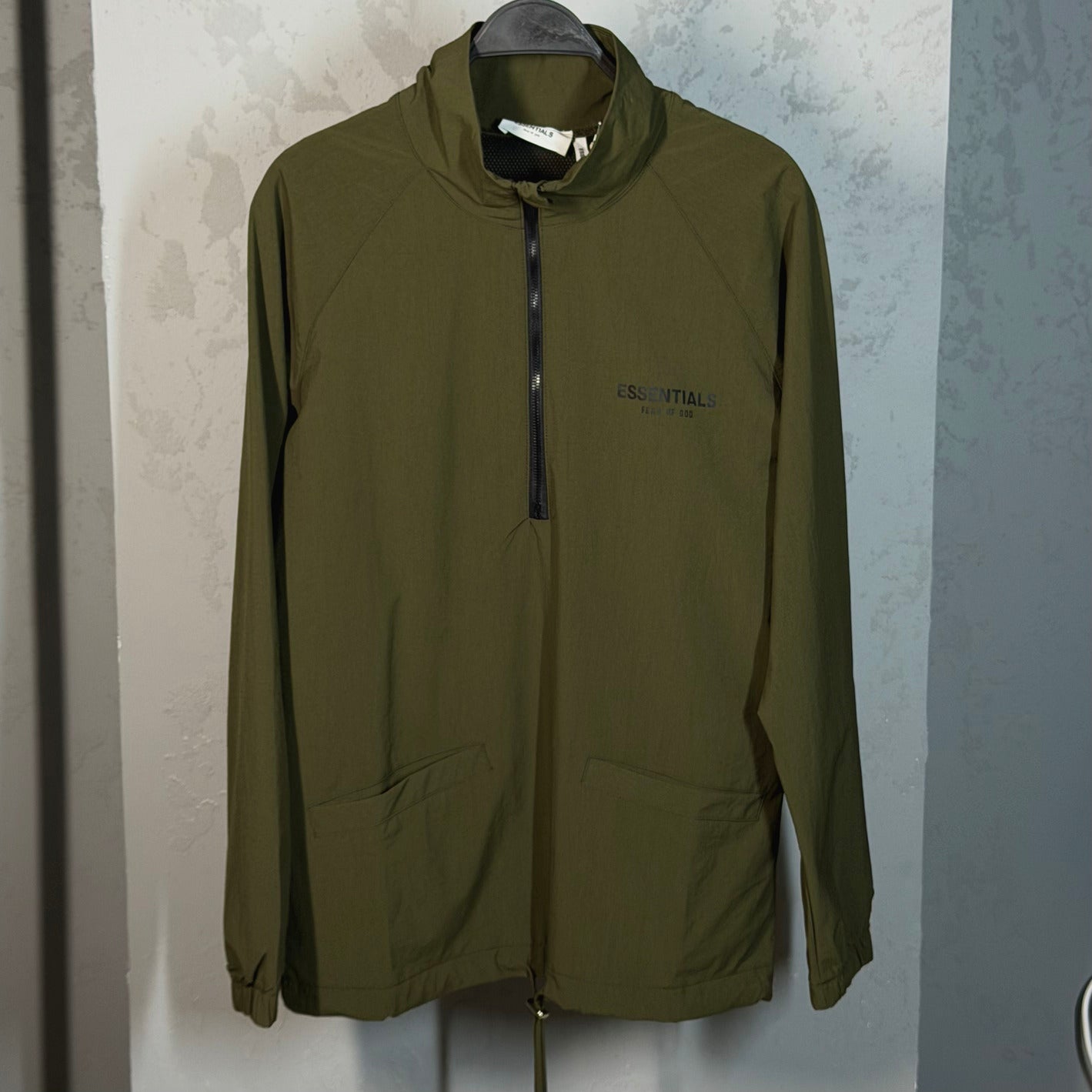Essential Half Zip Track Jacket Olive-Green