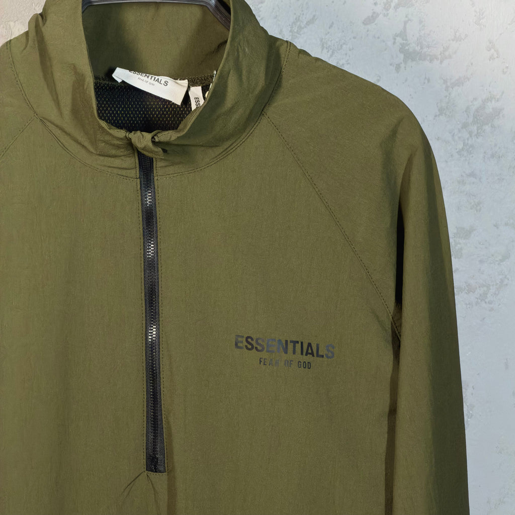 Essential Half Zip Track Jacket Olive-Green