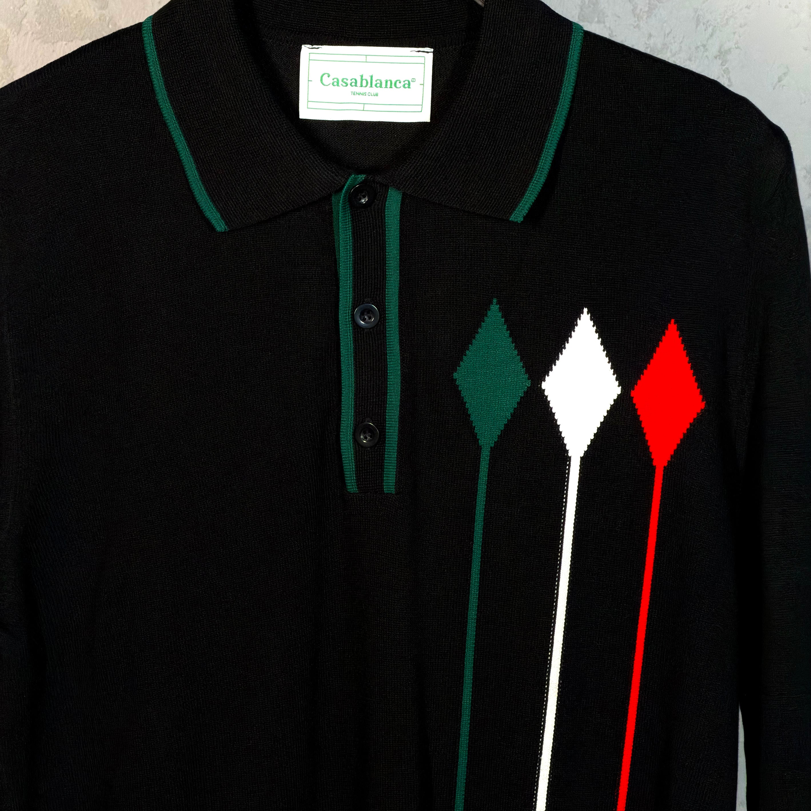 Casablanca Multi-Color Arrow Knit Polo