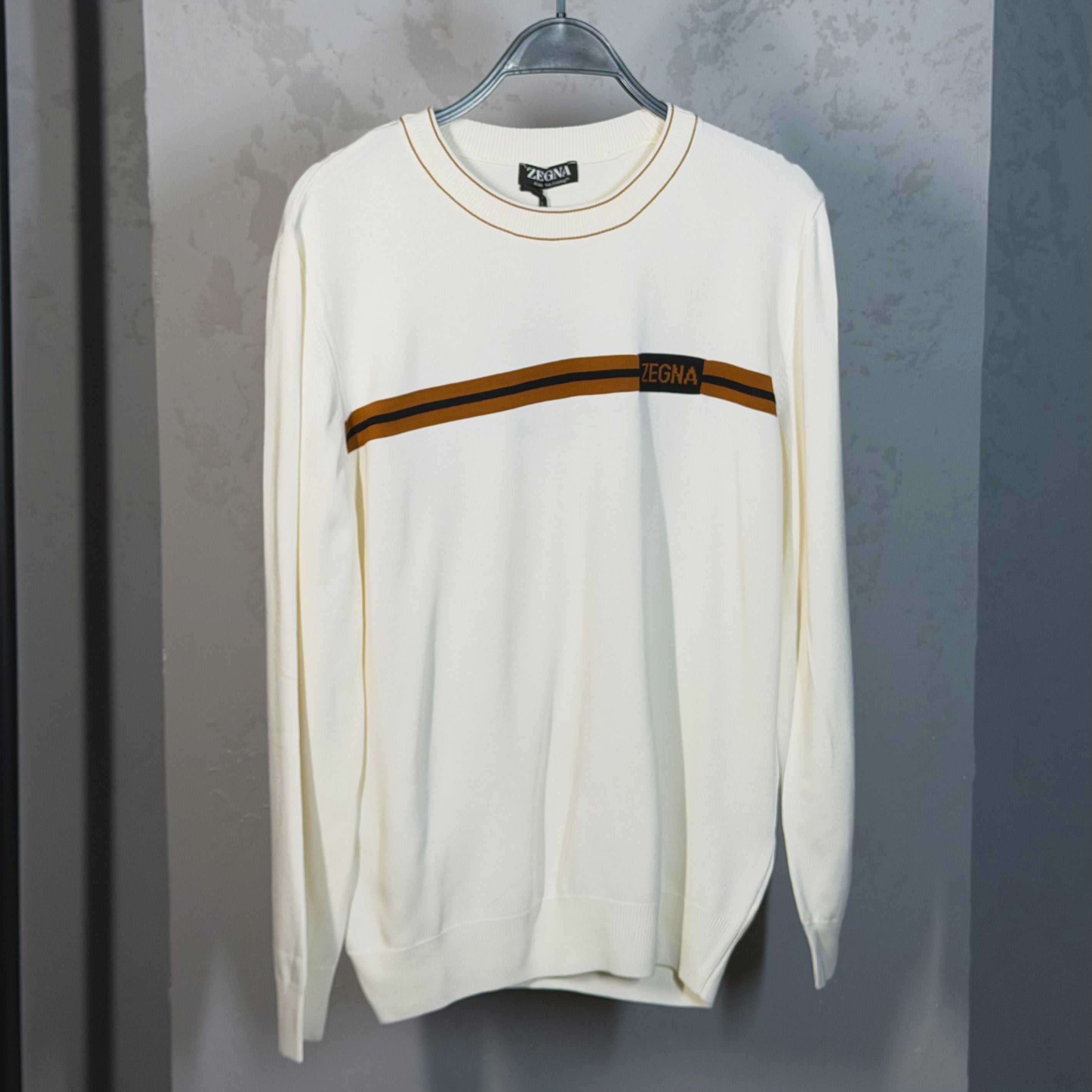 Zegna merino crewneck wool sweater White