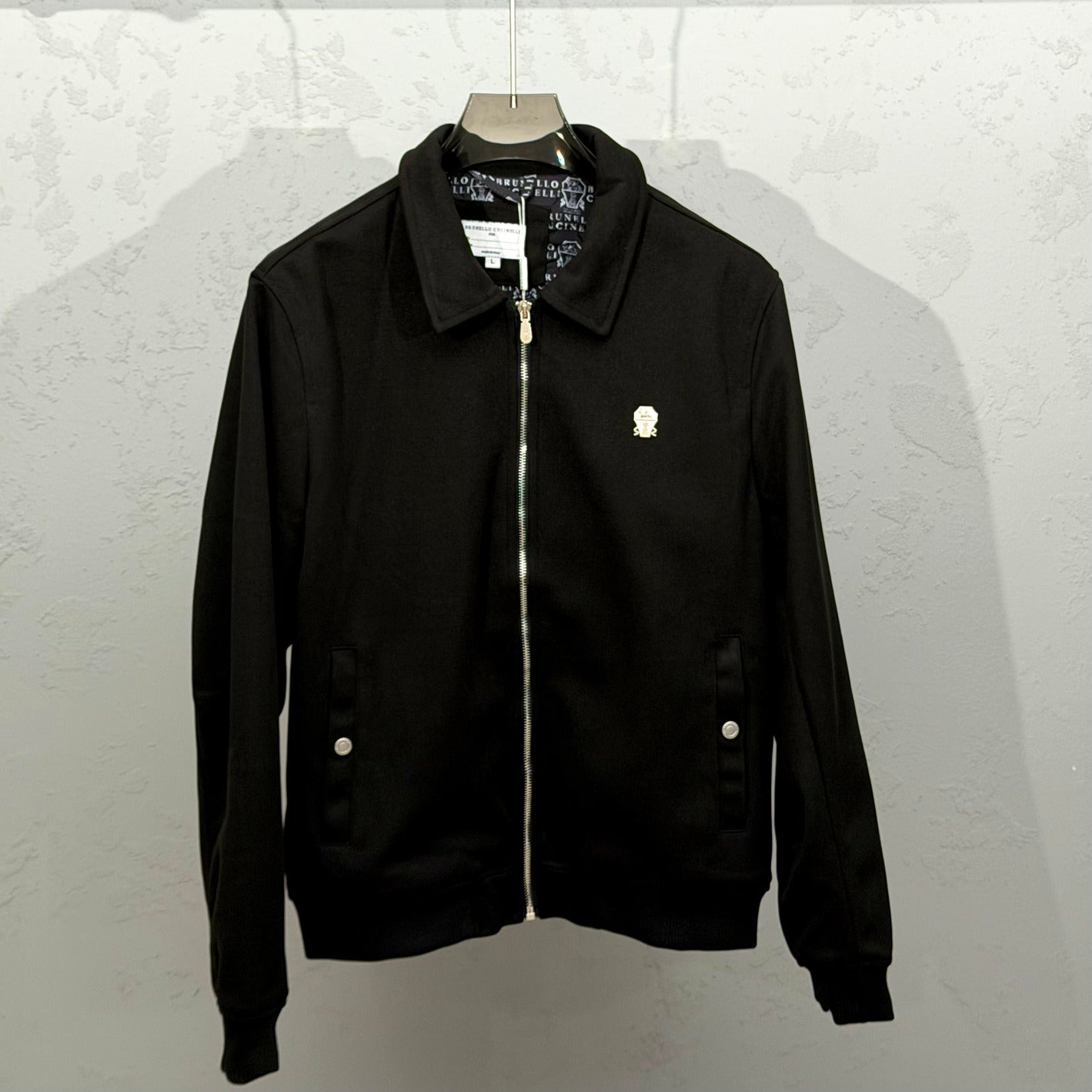 Brunello Cucinelli Black Wool Zip Jacket Black