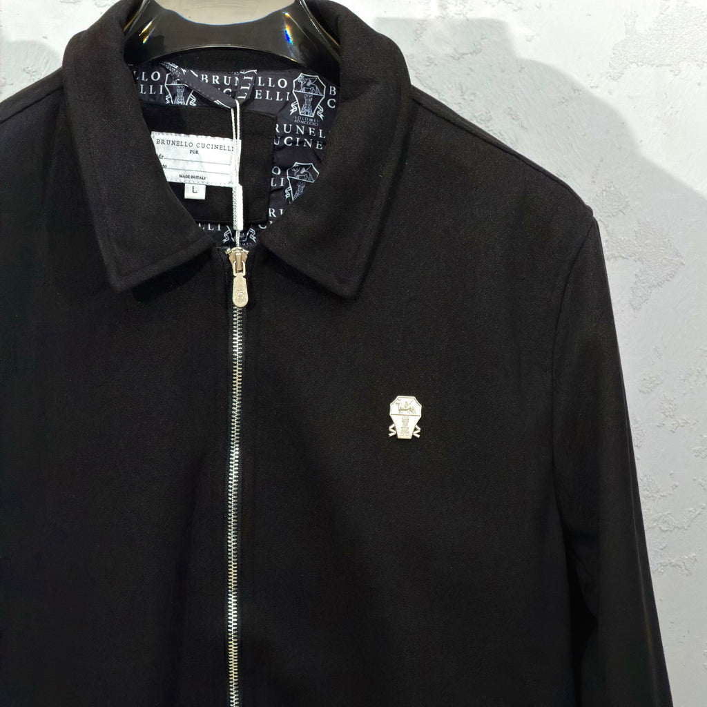 Brunello Cucinelli Black Wool Zip Jacket Black