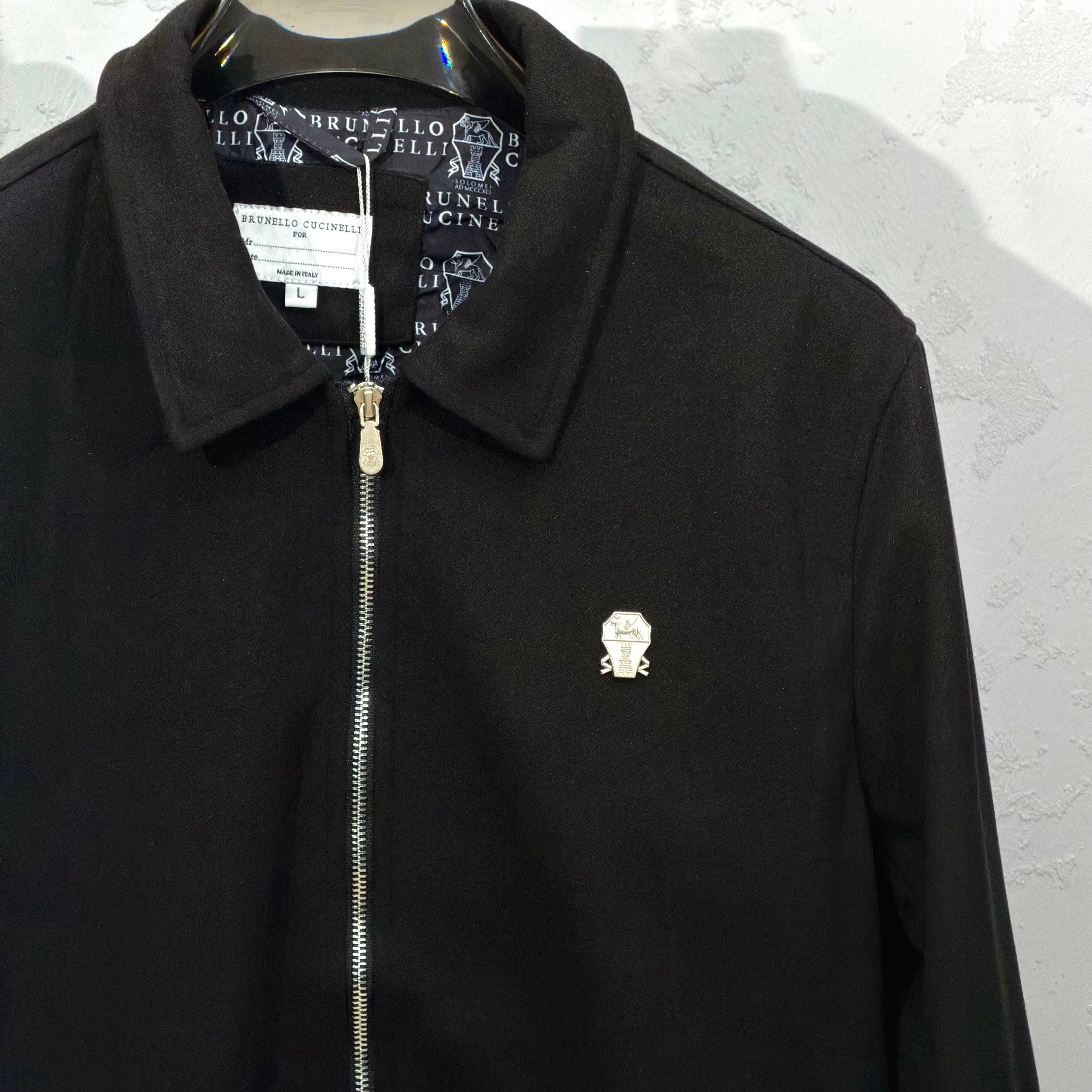 Brunello Cucinelli Black Wool Zip Jacket Black