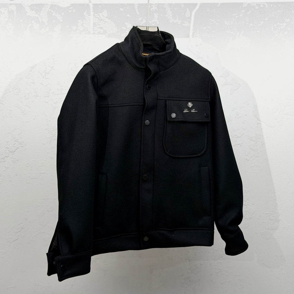 Loro Piana Black Wool Utility Jacket