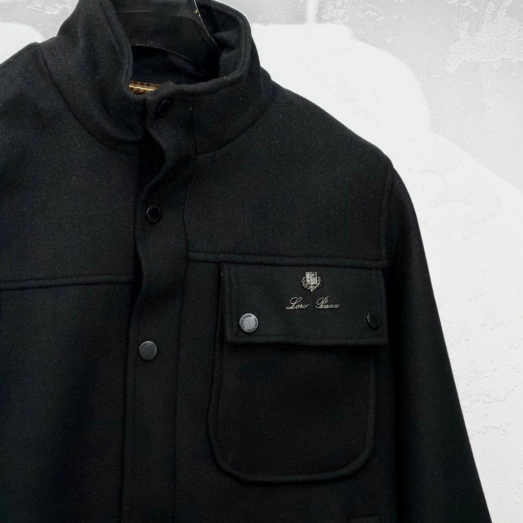 Loro Piana Black Wool Utility Jacket